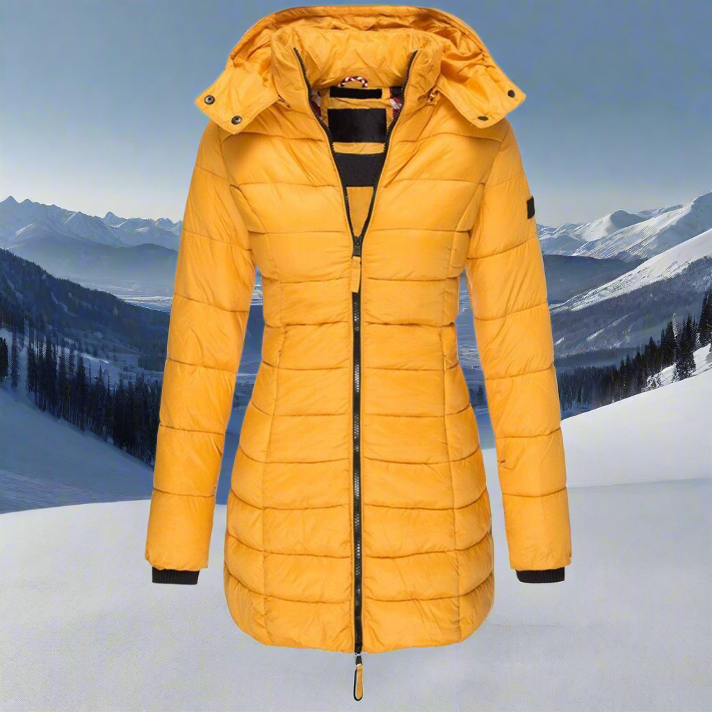 Drune | Kapuzen Daunenjacke Stepp Langjacke