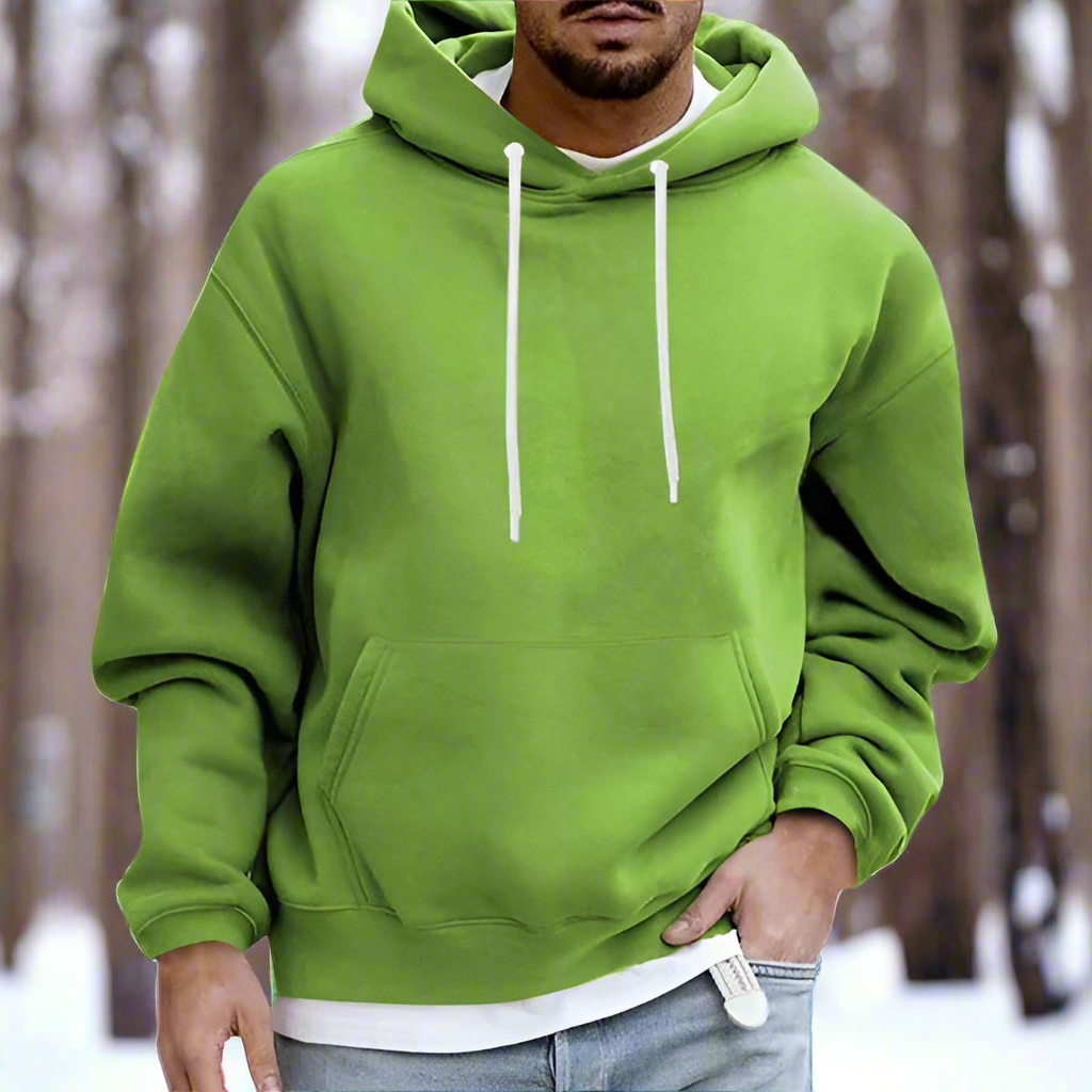 Drune | Kapuzenpullover Relaxed Fit Weiche Baumwolle Verstellbare Kapuze Kängurutasche