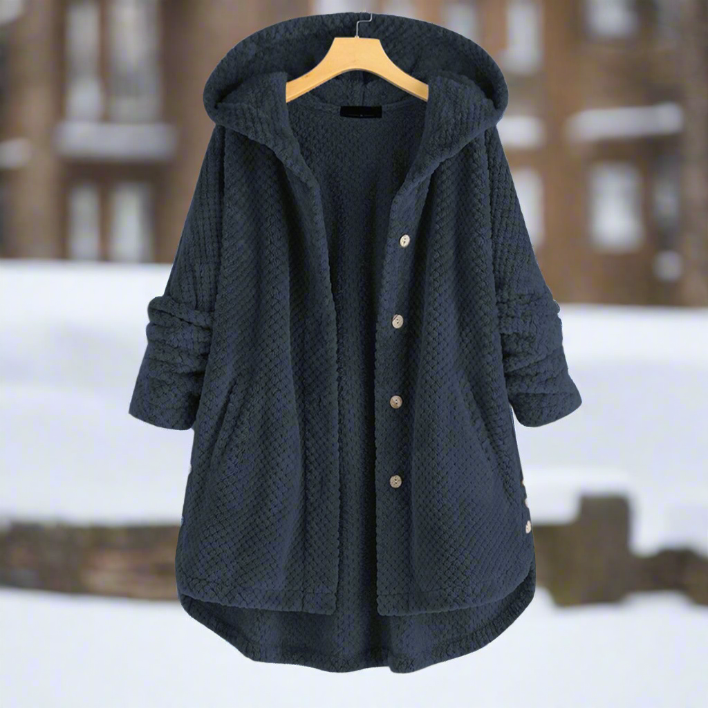 Drune | Strukturiertes Fleece Lange Und Weite Passform Knopfverschluss Mit Taschen