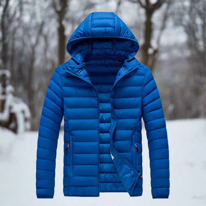 Drune | Nylon Pufferjacke mit Kapuze, gesteppte Pufferjacke