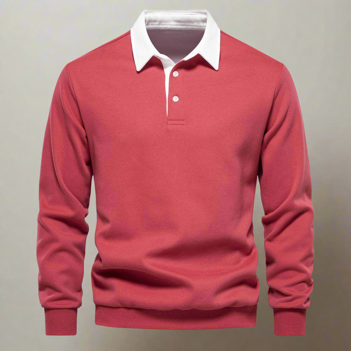 Drune | Polo Pullover Klassische Passform Weiches Strick Gerippte Bündchen