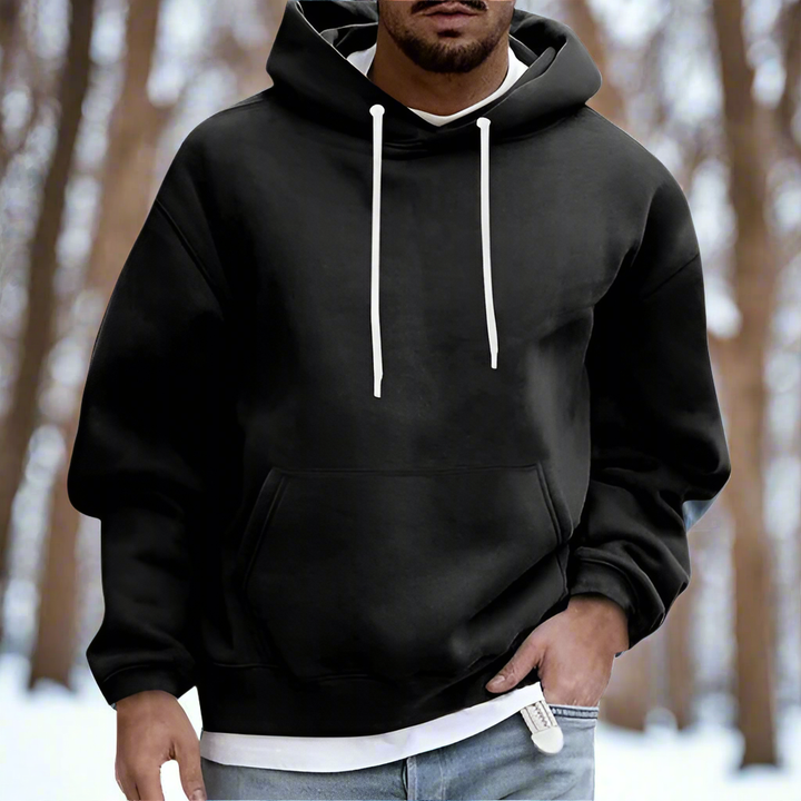 Drune | Kapuzenpullover Relaxed Fit Weiche Baumwolle Verstellbare Kapuze Kängurutasche