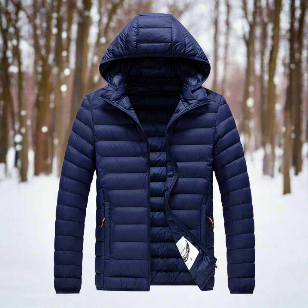 Drune | Daunenjacke Leichtes Steppdesign Abnehmbare Kapuze Winddicht und Warm