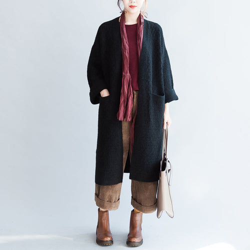 Drune | Herbst warme Pullover Mäntel Plus Size dicke Pullover Cardigans seitlich offen