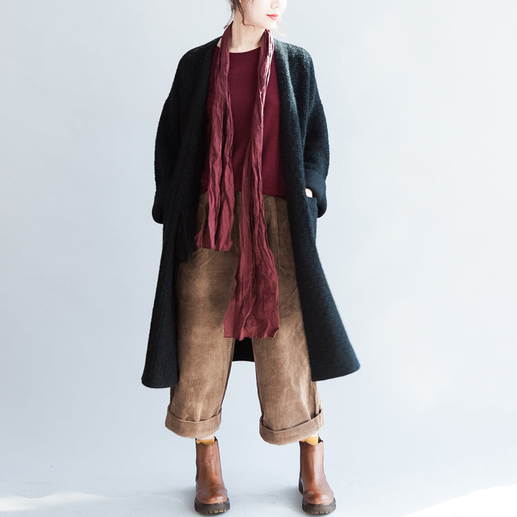 Drune | Herbst warme Pullover Mäntel Plus Size dicke Pullover Cardigans seitlich offen