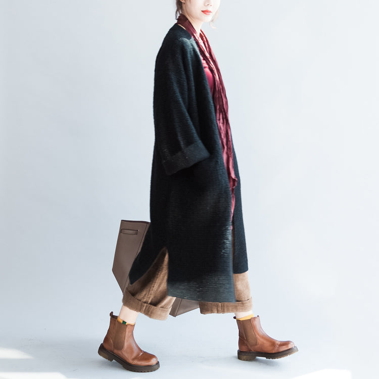 Drune | Herbst warme Pullover Mäntel Plus Size dicke Pullover Cardigans seitlich offen