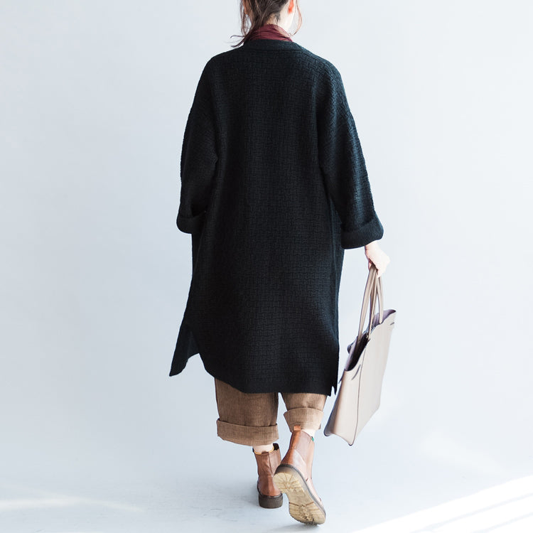 Drune | Herbst warme Pullover Mäntel Plus Size dicke Pullover Cardigans seitlich offen