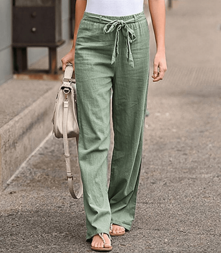 Drune | Leinenhose aus Baumwolle mit Kordelzug und elastischem Bund
