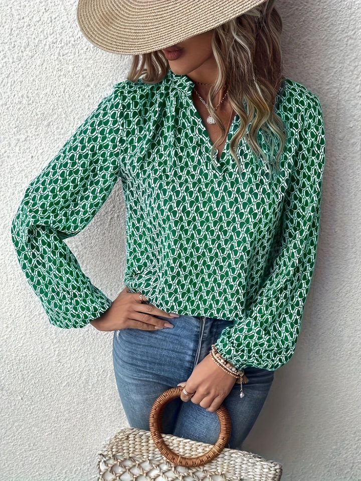 Drune | Stilvolle Bluse mit Grafischem Muster Polyester Elegant und Komfortabel
