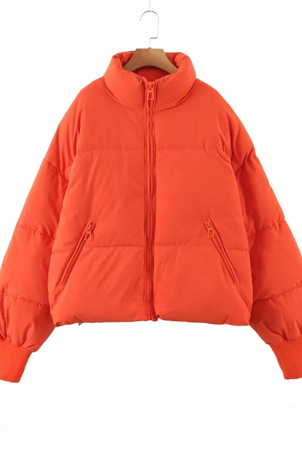 Drune | Kragen Reißverschluss Tasche Dick Warm Baumwolljacke