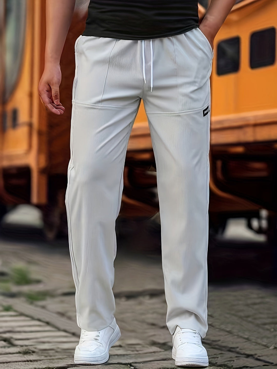 Drune | Stilvolle Kordelzug Athletische Hosen Mit Taschen Für Herren