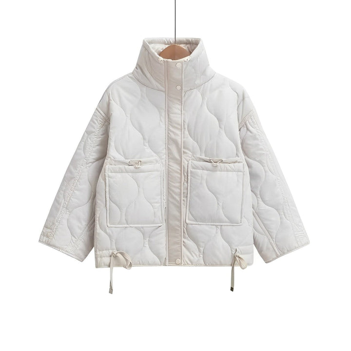 Drune | Women's hip-length cotton jacket with stand-up collar and drawstring