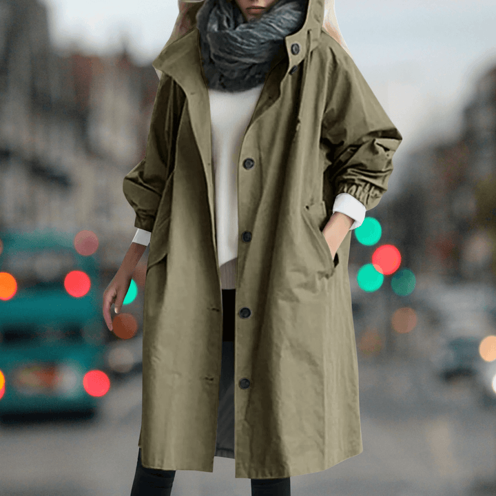 Drune | Damen Wasserdichter Teddy Fleece-Trenchcoat
