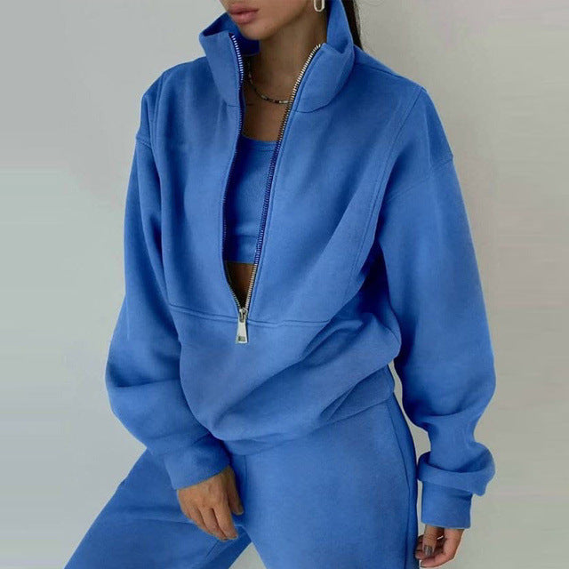 Drune-Sweatshirt und Hose für Damen bekleidung mit Reiß verschluss