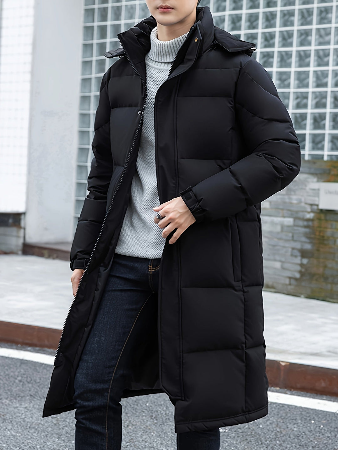 Drune | Lange Pufferjacke mit Kapuze Polyester Isolierend und Stilvoll