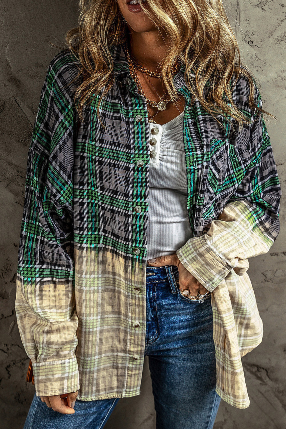 Drune | Patchwork Cam Jacket in Checkered Cotton Blend Trendy und Unique