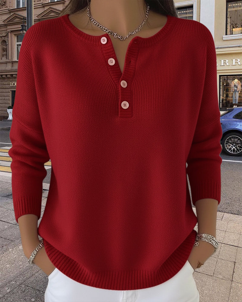 Drune | Einfarbiger Strickcardigan mit Knöpfen