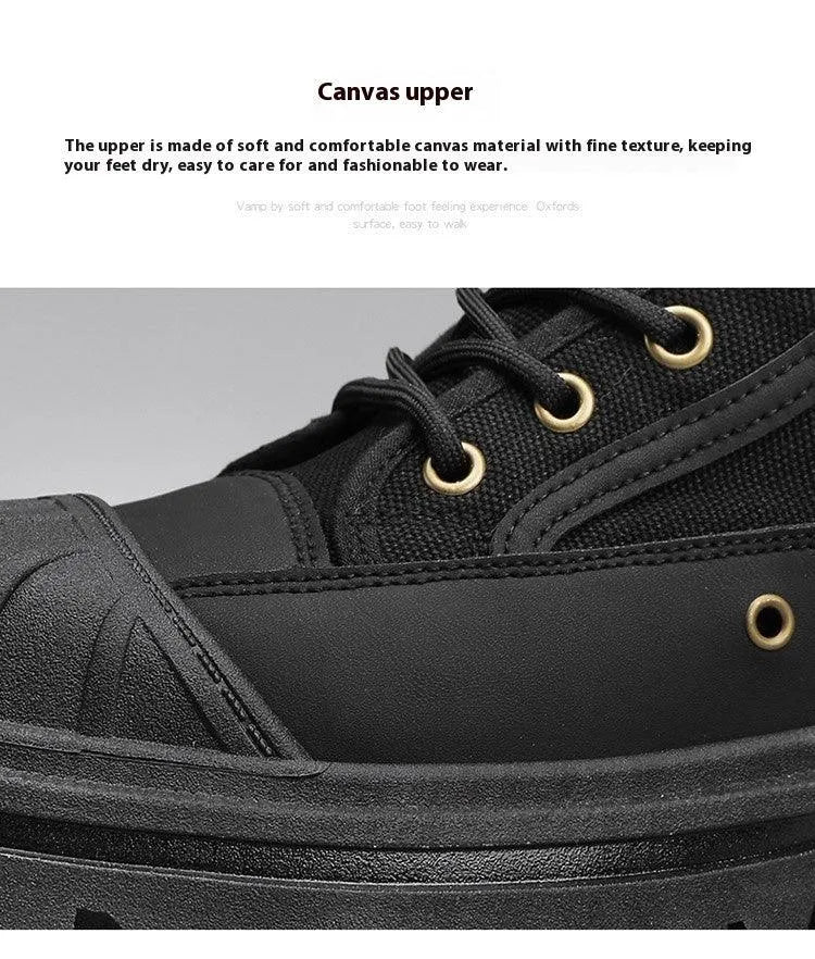 Drune | Herren lässige sportliche Canvas Stiefel mit dicker Sohle