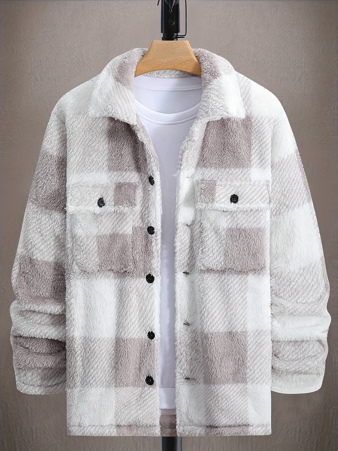 Drune | Karierte Shirtjacke Aus Plüsch Polyester Weich und Warm