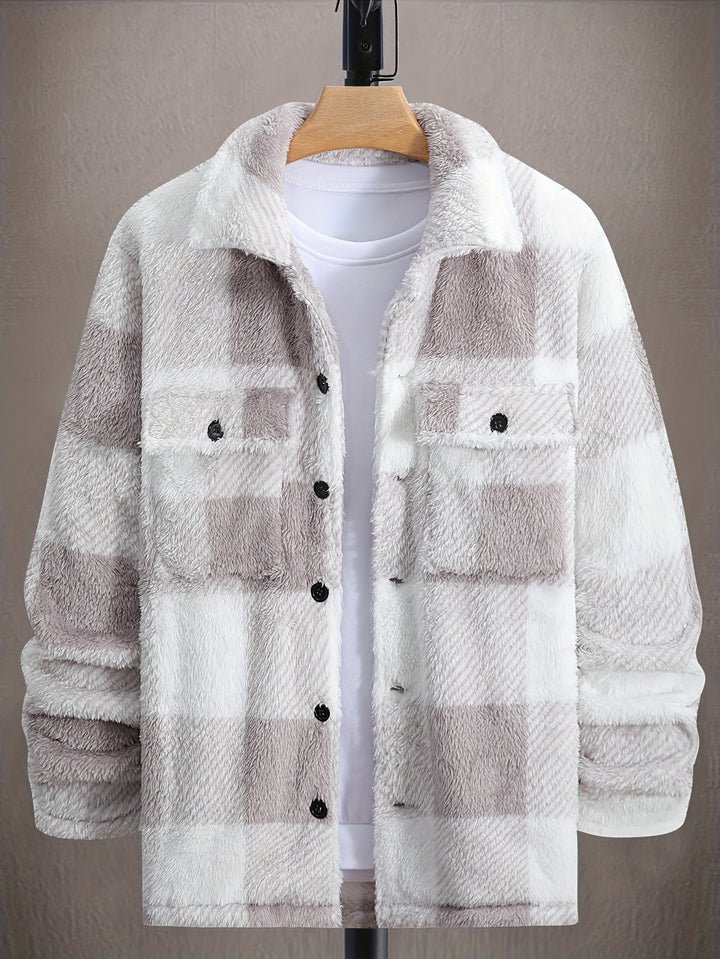 Drune | Karierte Shirtjacke Aus Plüsch Polyester Weich und Warm