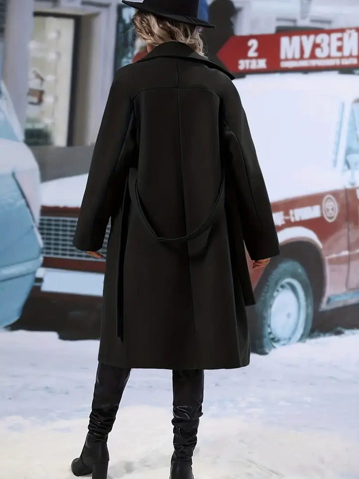Drune | Elegante Doppelknopf Midi-Winterjacke