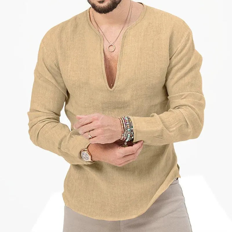 Drune | Herren Leinen Langarmhemd