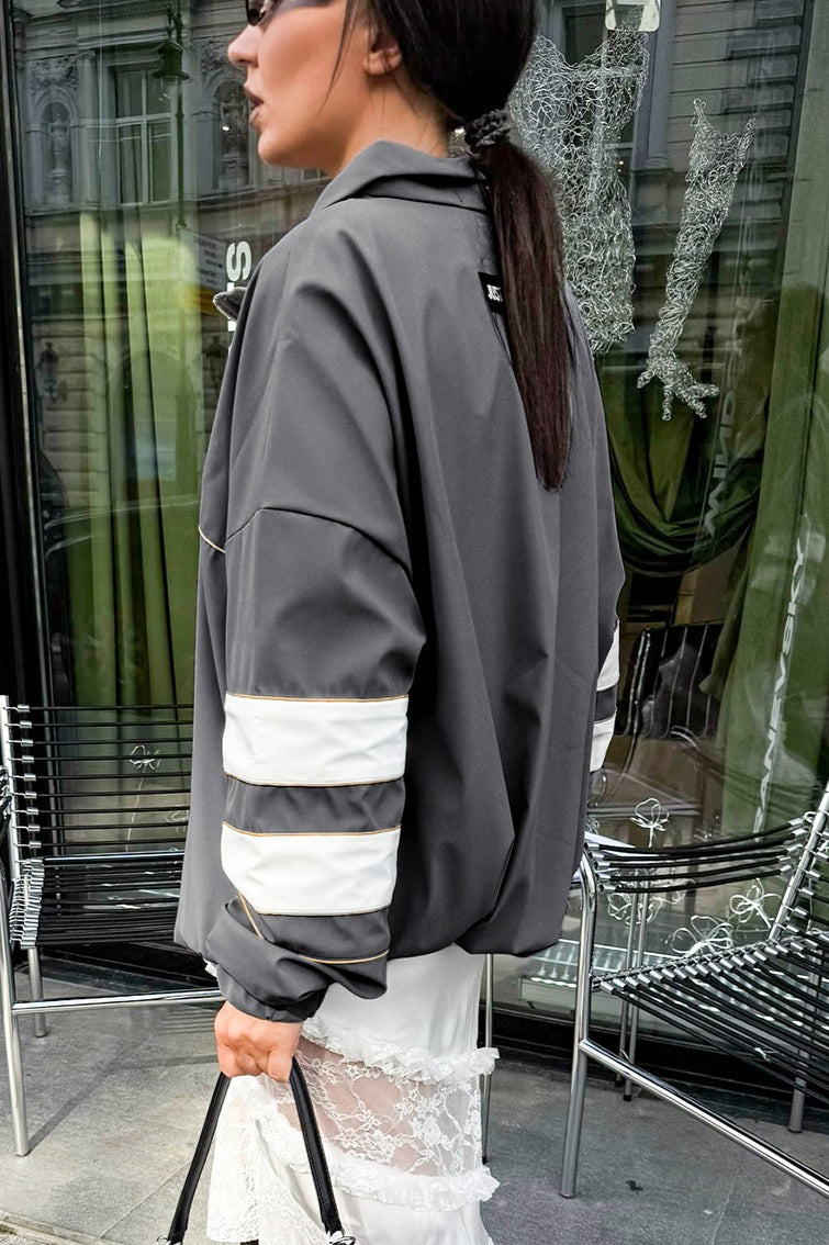 Drune | Stehkragen Farbblockjacke