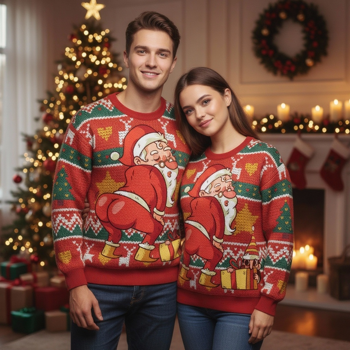 Drune | Weichster Unisex Bunter Weihnachtsmuster Pullover - Hässlicher Feiertags Party Jumper