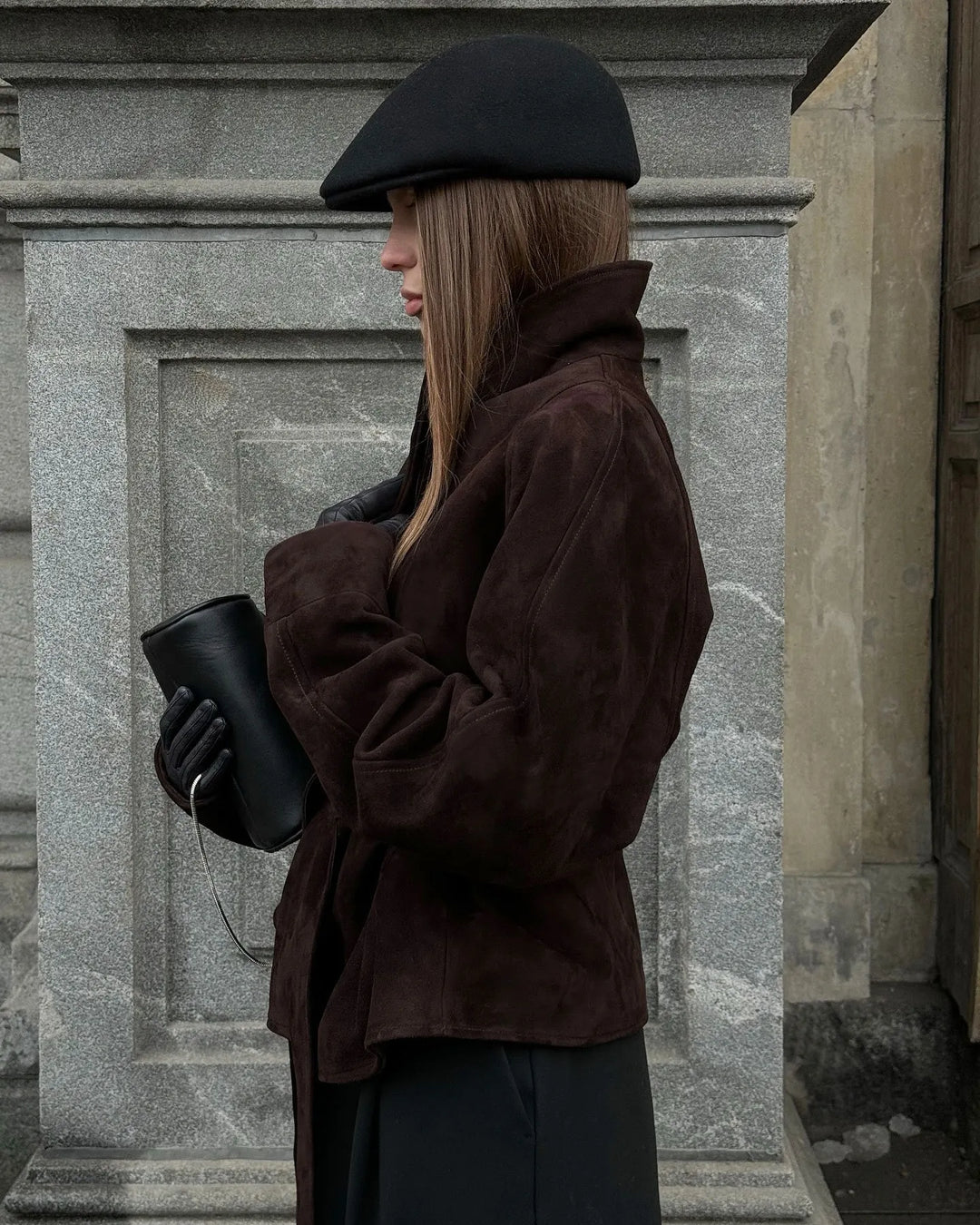 Drune | Retro Wildlederjacke mit langen Ärmeln