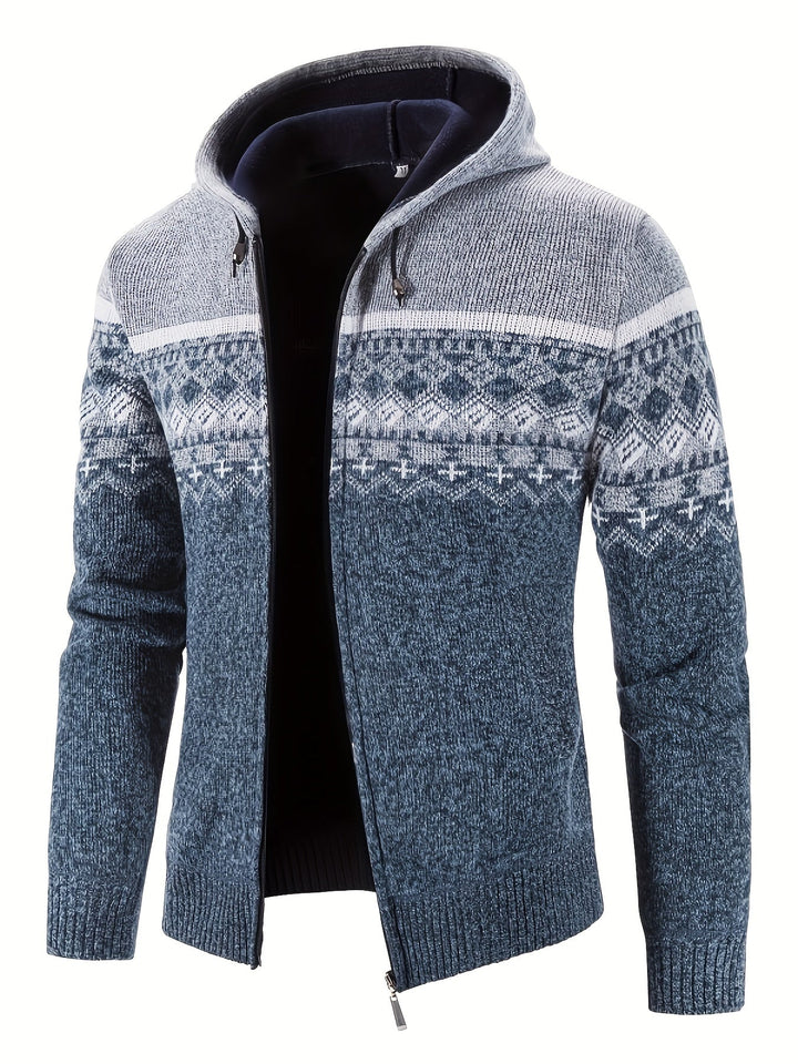 Drune | Gemusterter Hoodie Baumwolle und Polyester Warm und Stilvoll