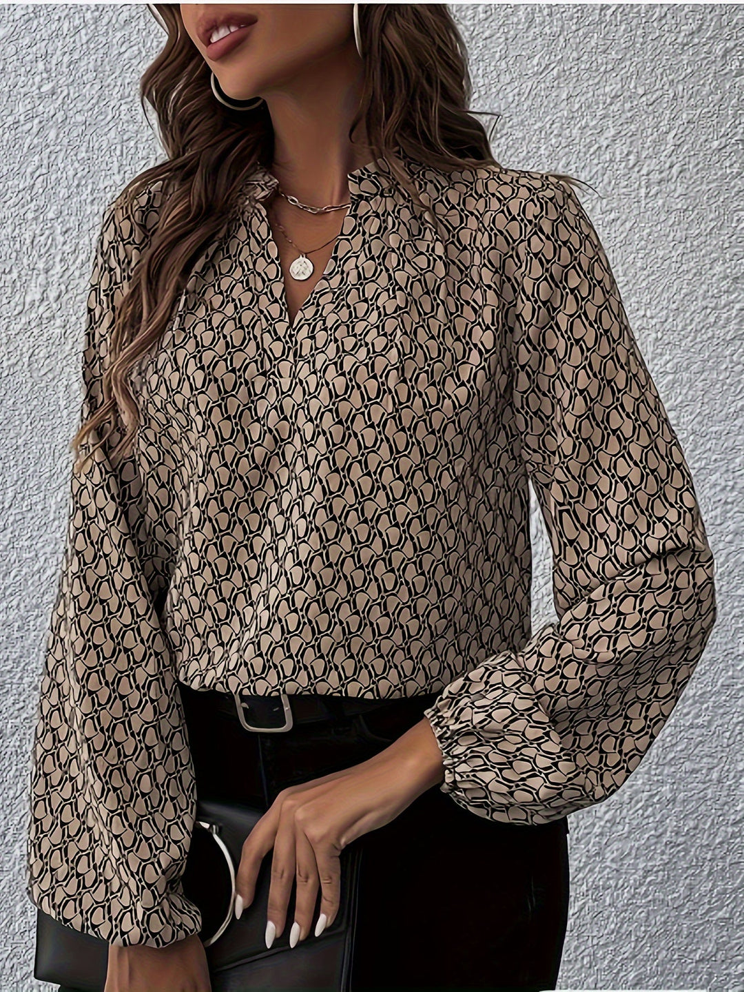 Drune | Stilvolle Bluse mit Grafischem Muster Polyester Elegant und Komfortabel