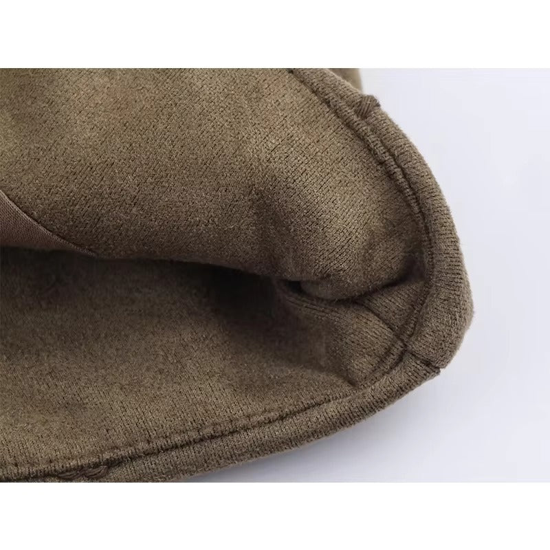 Drune | Bomberjacke mit Wildlederstruktur und Stickerei