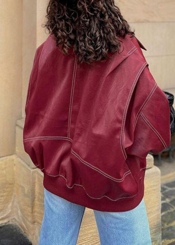 Drune | Weinroter Reißverschlussjacke