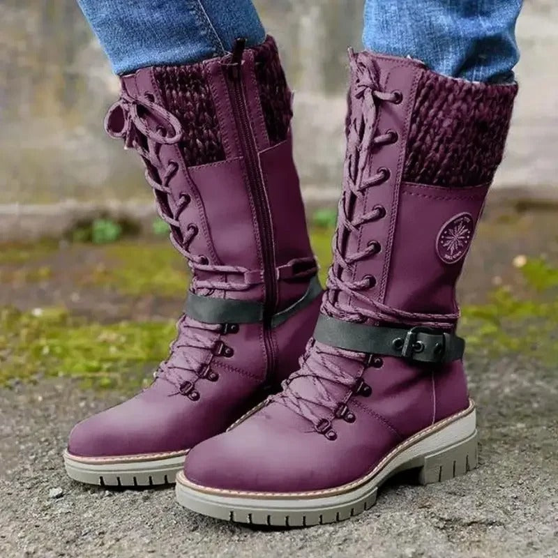 Drune | Moderne Gestrickte Schneestiefel Mit Halbhoher Sohle