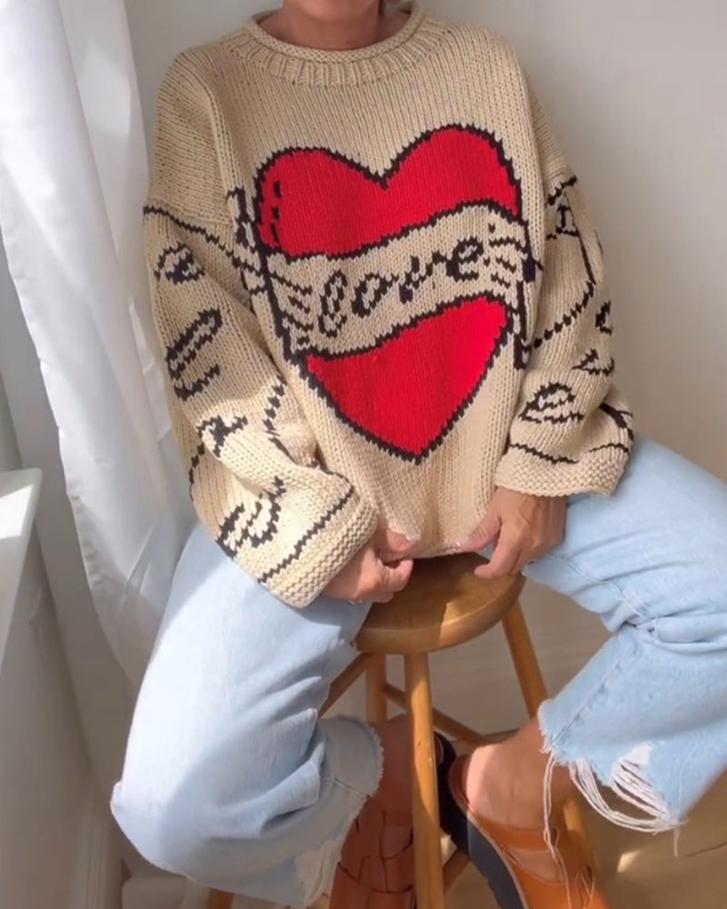 Drune | Pullover mit Liebesmuster