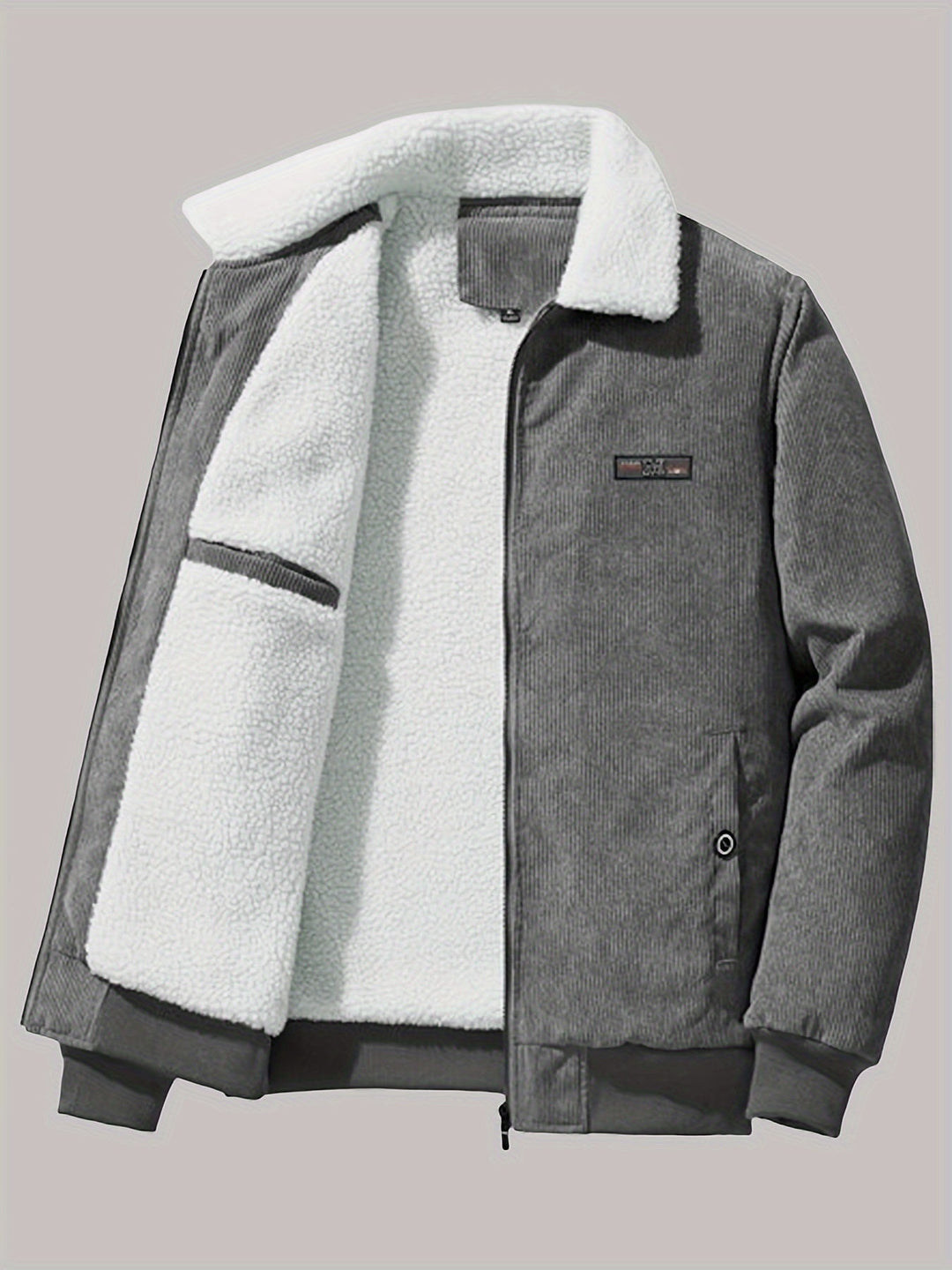 Drune | Freizeit Mit Etikett Patch Fleece Winterjacke Für Männer - Ideal Für Den Winter