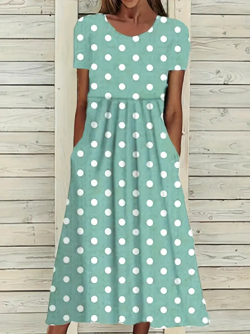 Drune midikleid mit polka dots für frühling/sommer