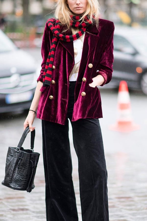 Drune | Samt Temperament Party Damen Midikleid Blazer