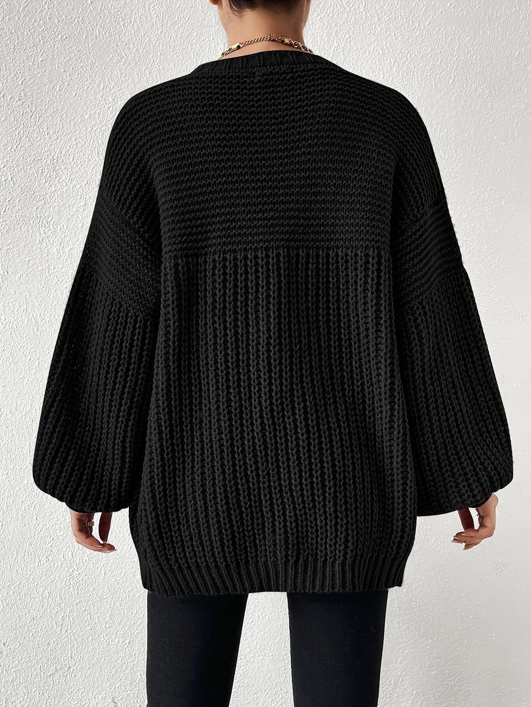 Drune | gemütlicher grob gestrickter Drop-Shoulder Strickcardigan für Damen - Perfekt für Gemütliche Tage