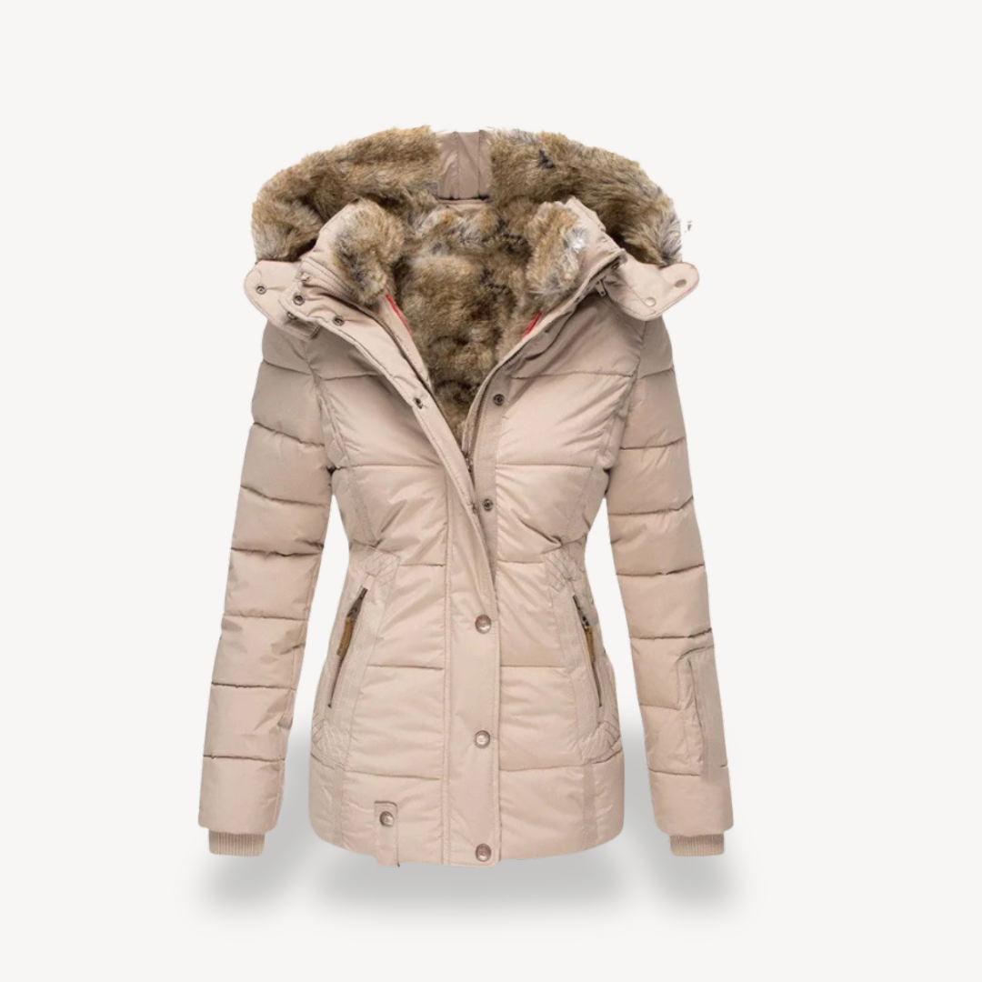 Drune | Damen Kunstfellgefütterte Pufferjacke