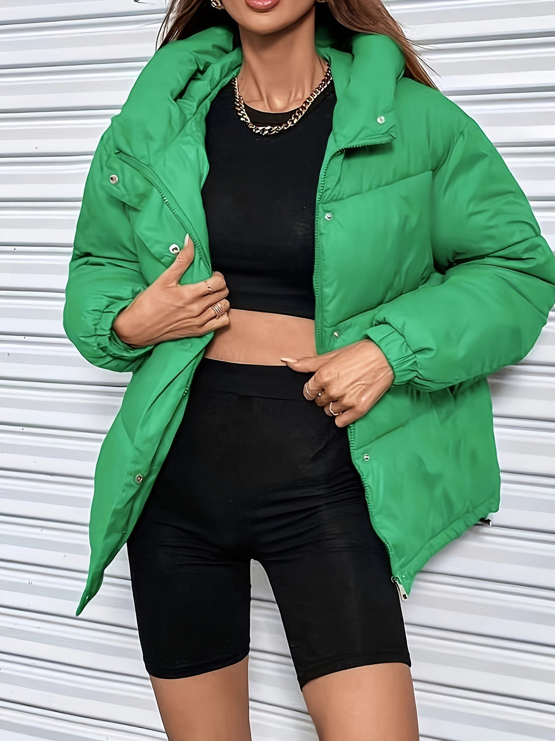 Drune | Elegante kurze und warme Jacke mit Kapuze für Damen - Perfekt für Outdoor-Aktivitäten