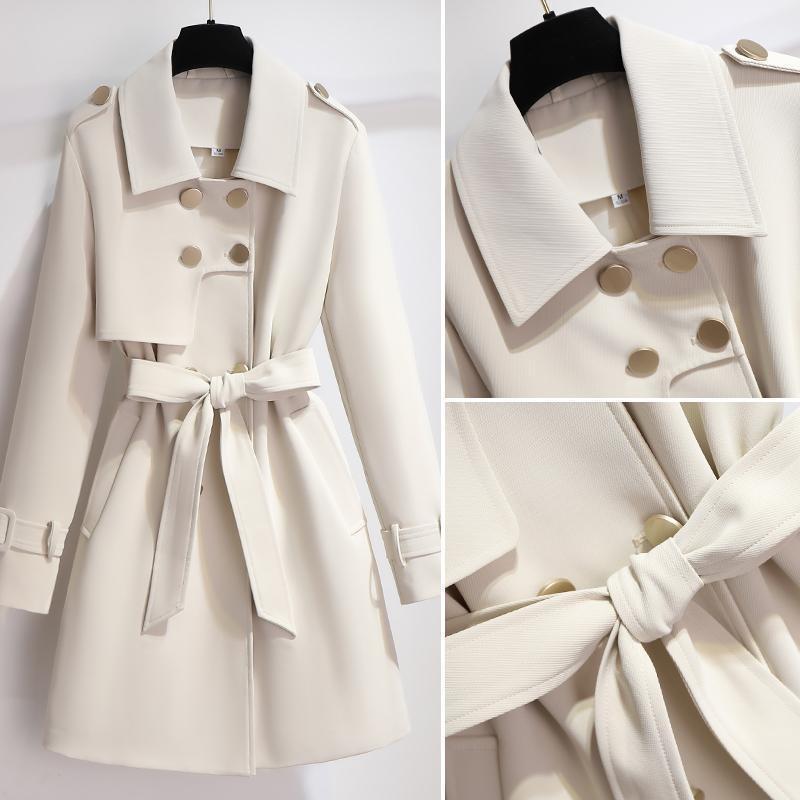 Drune | Damen Stilvoll Trenchcoat Weiß
