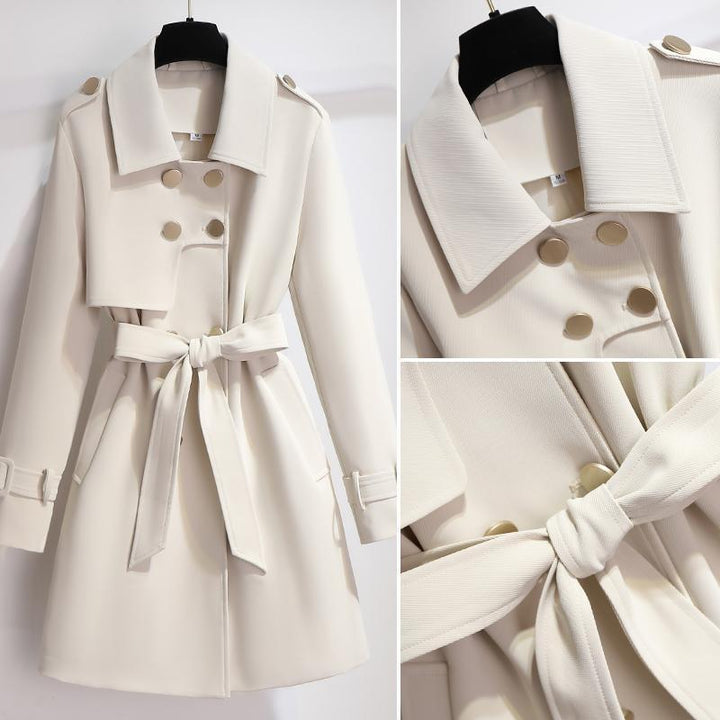 Drune | Damen Stilvoll Trenchcoat Weiß