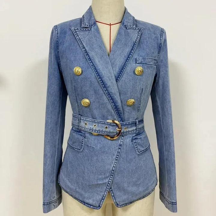 Drune | Taillierter Denim-Blazer Damen - Lässig - Einfarbig