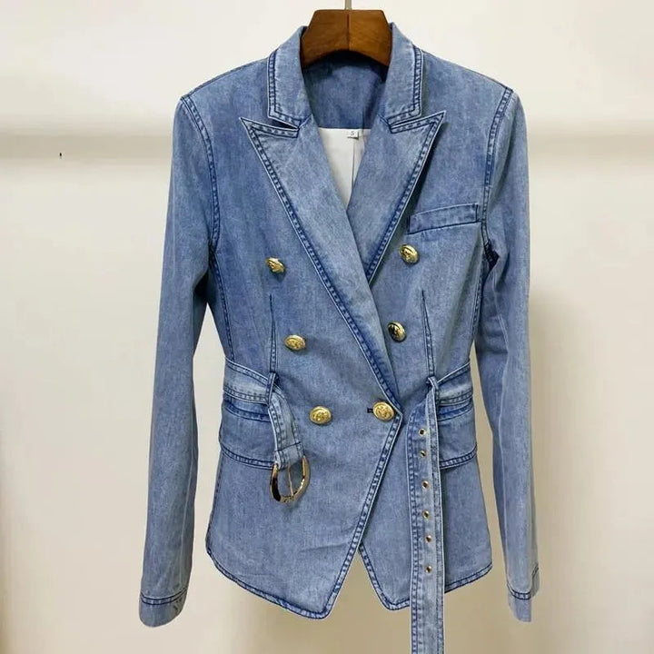 Drune | Taillierter Denim-Blazer Damen - Lässig - Einfarbig
