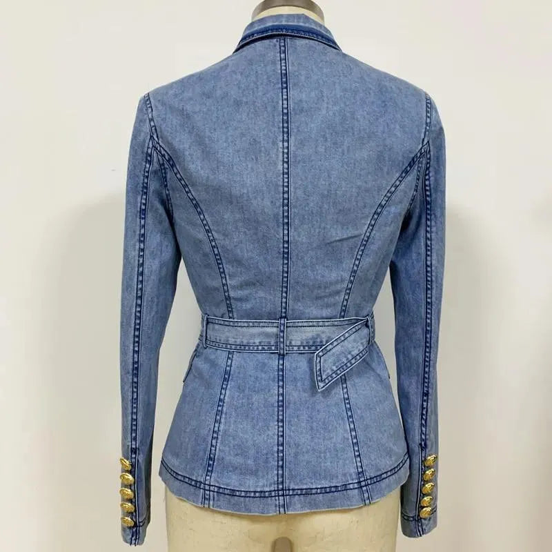 Drune | Taillierter Denim-Blazer Damen - Lässig - Einfarbig