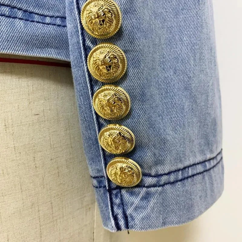 Drune | Taillierter Denim-Blazer Damen - Lässig - Einfarbig