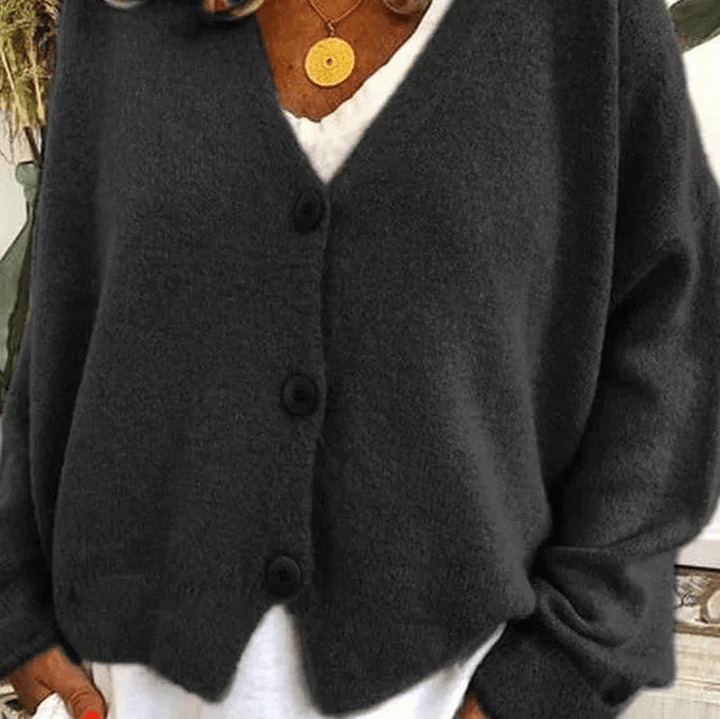 Drune | Bequemer V-Ausschnitt Strickjacke Damen Pullover Strickweste Weicher Stoff