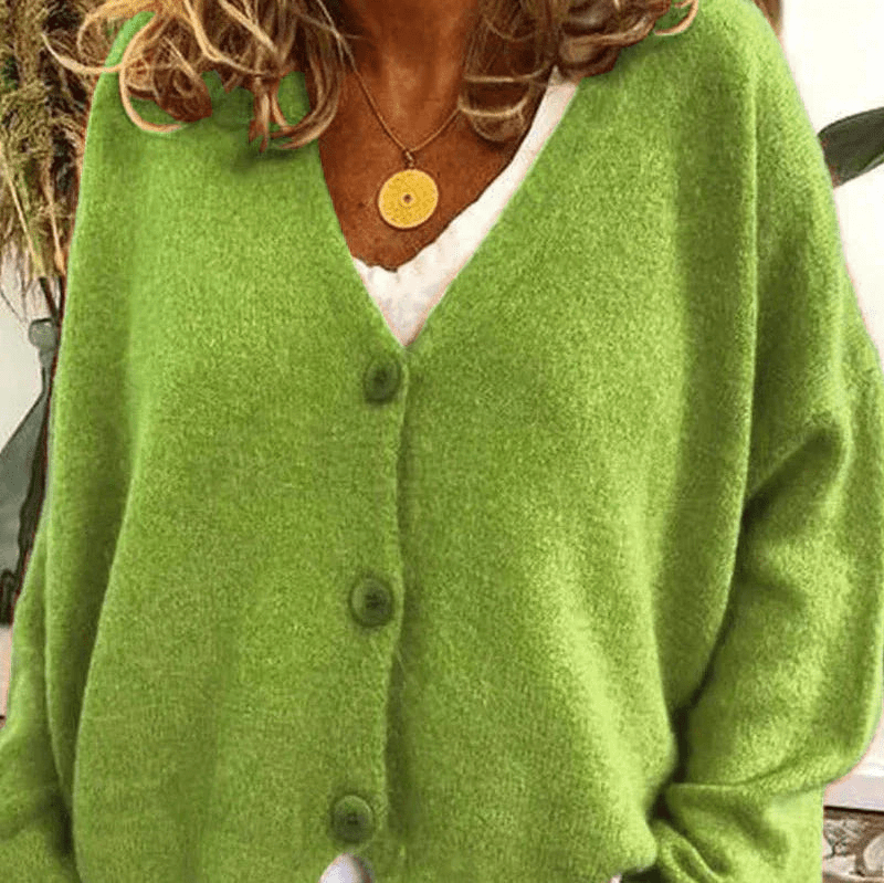 Drune | Bequemer V-Ausschnitt Strickjacke Damen Pullover Strickweste Weicher Stoff