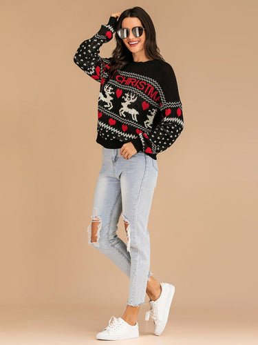 Drune | Reindeer Jacquard Knit Christmas Sweater